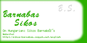 barnabas sikos business card